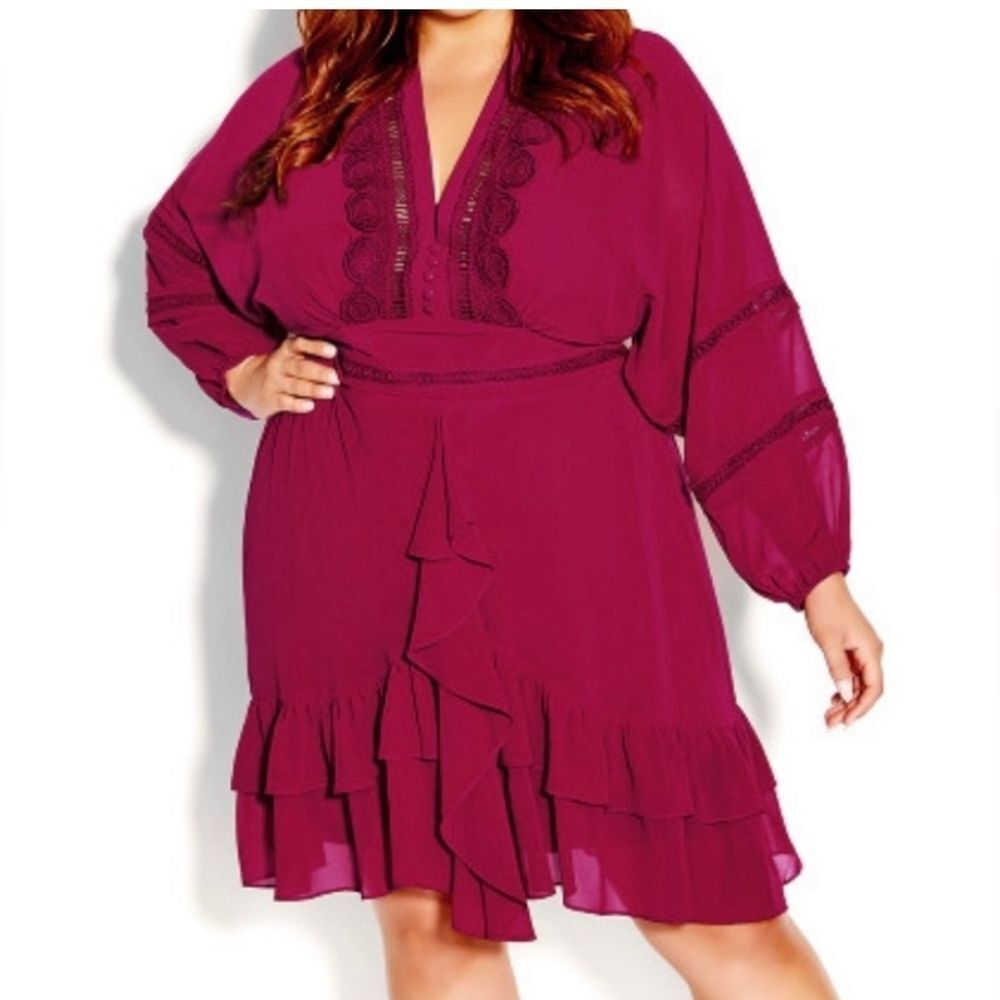 CITY CHIC Fuschia Sweetheart Dress - Size 20‎ (Large)